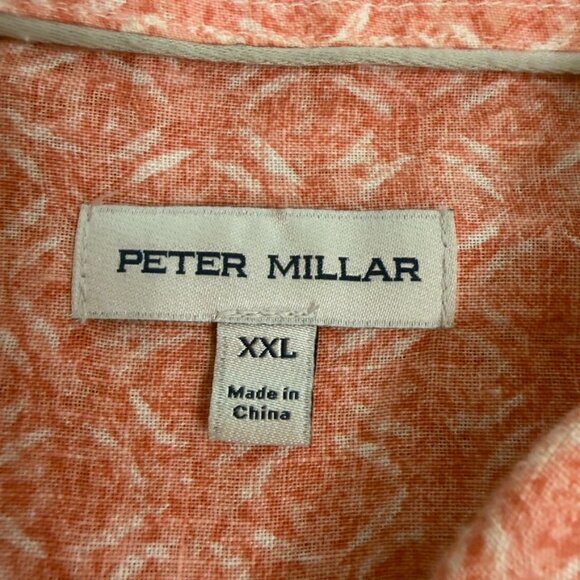 Peter Millar 100% Linen Coral Pattern Button-Down Shirt – Size XXL - Picture 5 of 10